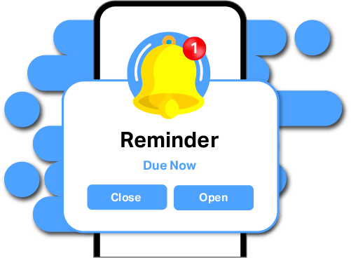 Automated due reminder interface of D'Lume Biz billing software